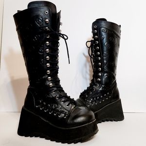 Demonia Scene 107 Vegan Leather Platform Boots